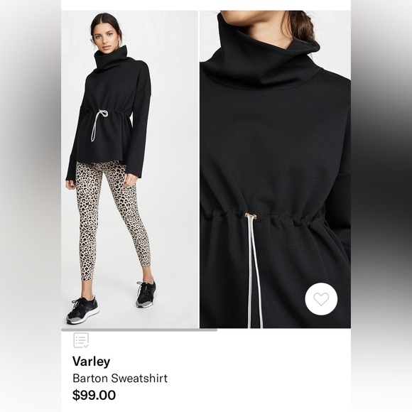 Varley Barton Sweatshirt BLACK- NWOT - Picture 1 of 3